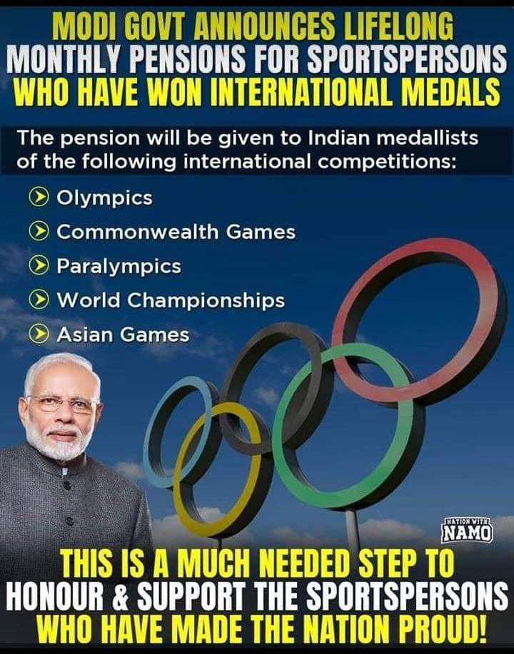 Govt. Job and Cash Prize for sports person